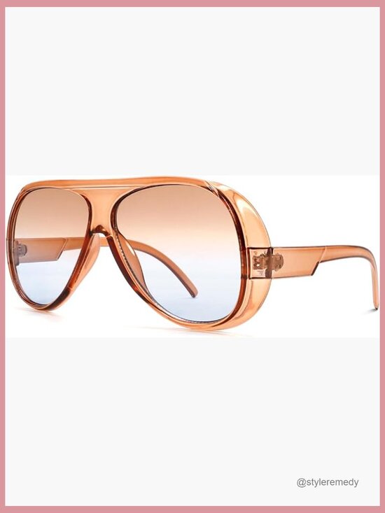 Plastic Frame Aviator Sunglasses UV400 Protection Oversized main image 7